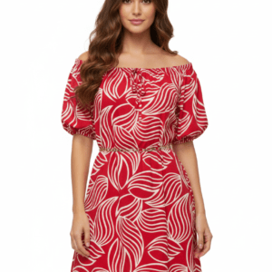 Vestido Brasileño Corto Estampado rojo