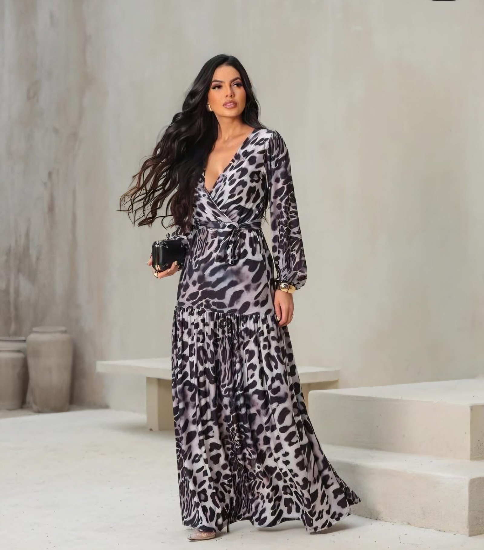 Vestido manga larga viscolycra